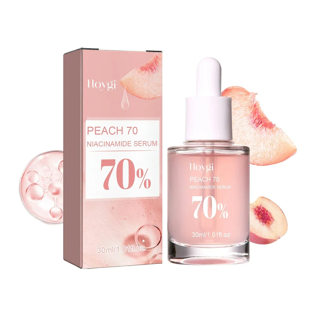 Peach 70% Niacinamide Facial Serum Brightening Skin Care Moisturzing Shrink Pores Smooth Fade Melanin Dark Spot Remover Serum