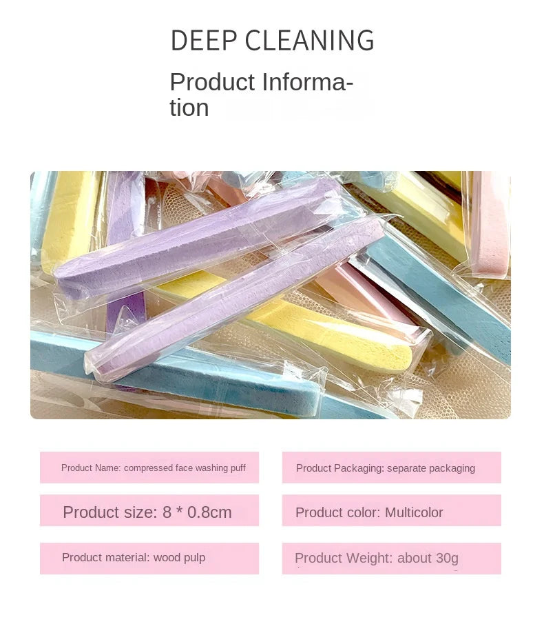 10/50pcs Compressed Facial Sponges – Disposable Face Cleansing Pads for Deep Cleaning & Makeup Removal