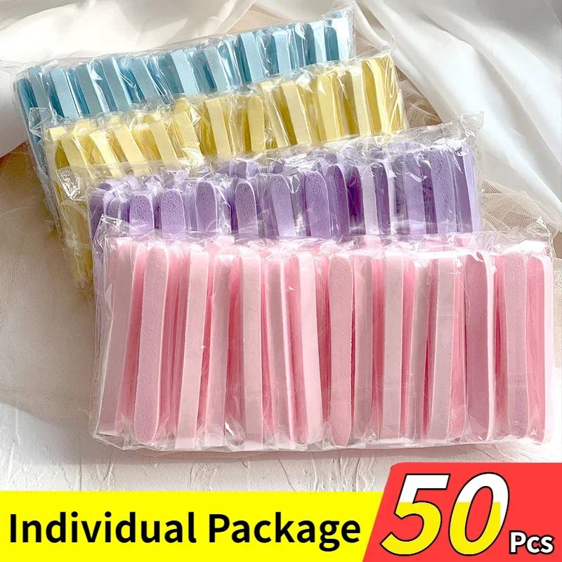 10/50pcs Compressed Facial Sponges – Disposable Face Cleansing Pads for Deep Cleaning & Makeup Removal